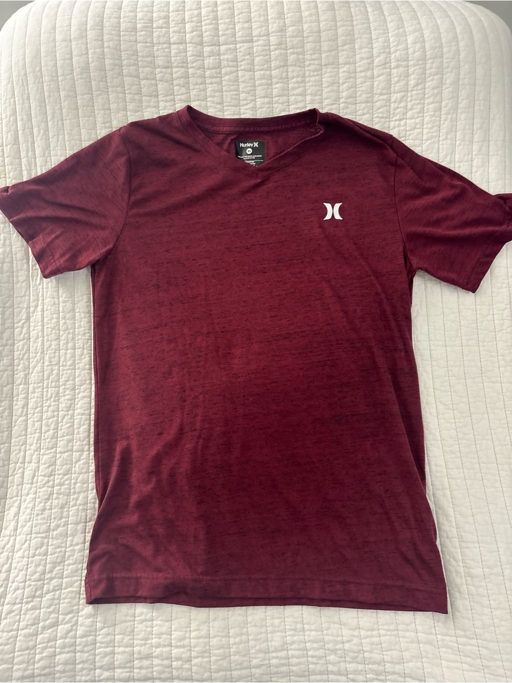 Hurley Men’s Burgundy V-Neck Short Sleeve Tee